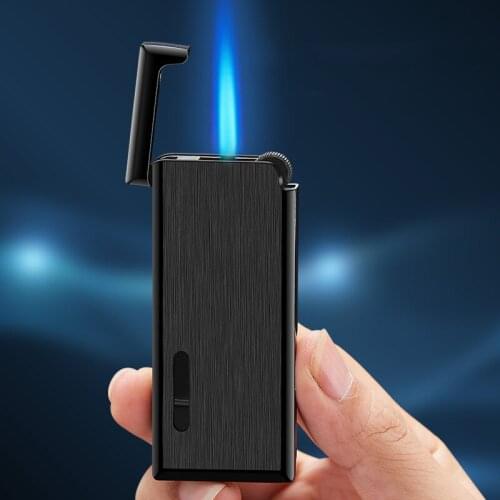 Butane Turbo Lighter Cigar Cigarettes Lighters Ultra-thin Gas Lighter Metal Lighters Smoking Accessories Gadgets For Men