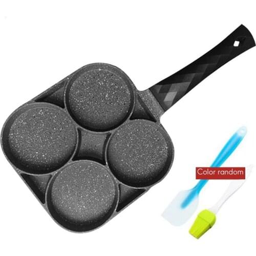 Four-Hole Frying Pot Pan Thickened Omelet Pan Non-Stick Egg Pancake Steak Pan Cooking Egg Ham Pans Breakfast Maker