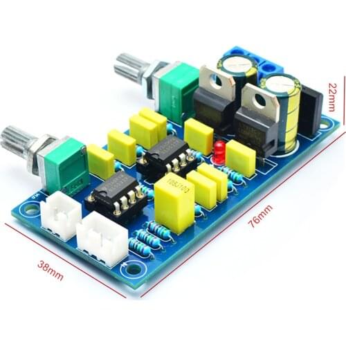 Low Pass Filter Bass Subwoofer Pre-Amp Amplifier Board Dual Power Low Pass Filter Bass Preamplifier DIY Accessory