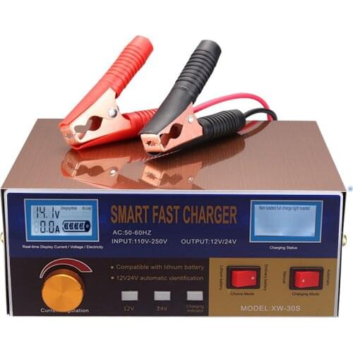 Intelligent Pulse Charger 12V 24V Car Battery Charger 12A 18A Ead-Acid LiIon Lithium Motorcycle Auto Batterie Power Supply