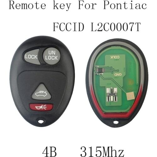 4Buttons Remote Key For Pontiac Grand Prix 2001 2002 2003 Aztek 2001 2002 2003 2004 2005 L2C0007T Original keys 315Mhz