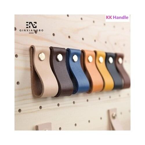 Leather furniture Single hole handle modern europe style pull handle knob for doors cabinets cupboards Leather handle