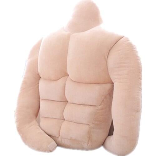 Dorimytrader Creative Boyfriend Muscle Plush Pillow Big Stuffed Soft Realistic Chest Muscles Cushion Toy for Gf Gift 65x40cm