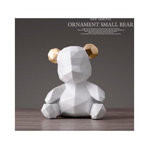 NORDIC CREATIVE RESIN GEOMETRIC BEAR DECORATION CHILDRENS ROOM DECORATION GIFT MODERN HOME LIVING ROOM DECORATIVE ORNAMENTS