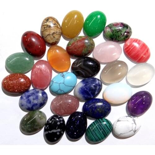 6x8mm Natural Stone Oval Cabochon aventurine Turquoises Quartz crystal tiger eye pendant for diy Jewelry making necklace100pcs