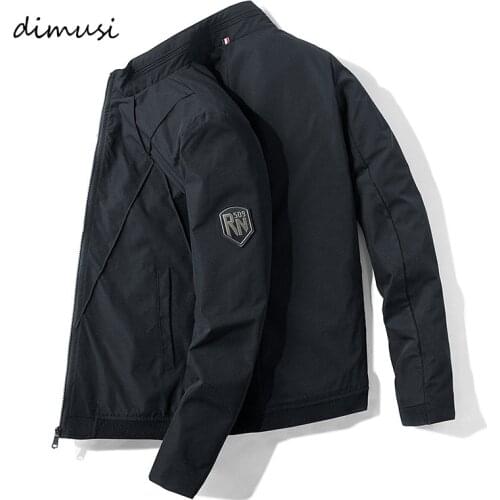 DIMUSI Mens Bomber Jackets Casual Male Outwear Stand Collar Coats Fashion Hip Hop Pilot Coat Slim Fit Baseball Jackets Clothing