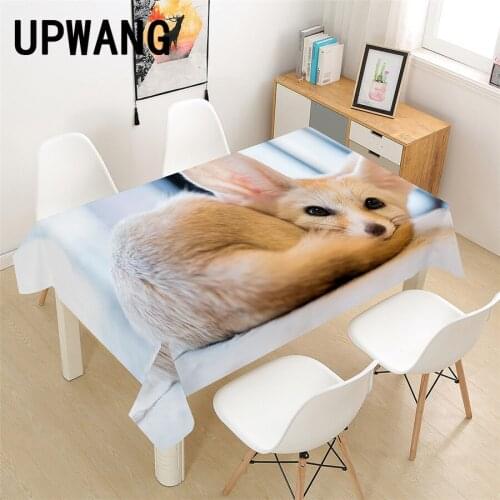 Fox Animal Tablecloth 3D Printed Table Cover Rectangular Tablecloth Wedding Birthday Party Kitchen Home Decor