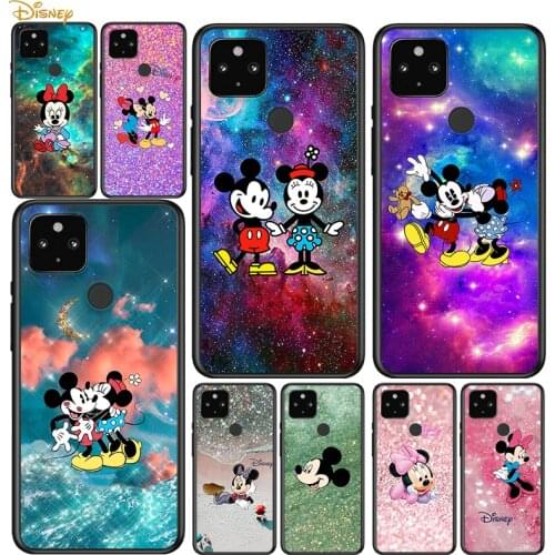 Mickey Minnie colorful Shockproof Cover for Google Pixel 5 5A 4 4A XL 5G Black Phone Case Shell Soft Fundas Coque Capa