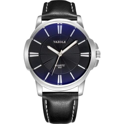 Men Watch Top Brand Blue Glass Dial Leather Strap Quartz Wrist Watches For Mens Business Casual Clock Man Gift Relogio Masculino