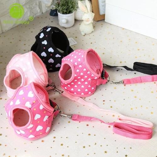 Sweet Adjustable Dog Harness Polyester Mesh Chest Strap for Dogs with Transaction Rope for Pets Strap Leash 810A