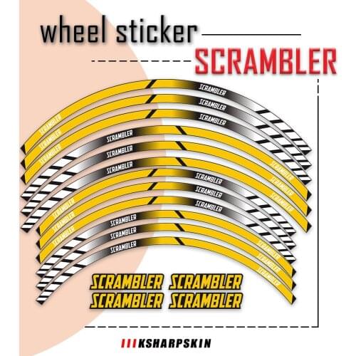 New Sale Tire modification Motorcycle Rim stickers Front and Rear wheels film border reflective decals For DUCATI Scrambler