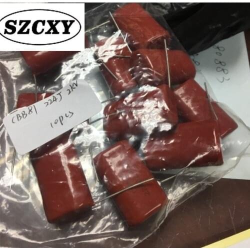 New 10pcs CBB metal film capacitor CBB81 224J 2000V 0.22UF P=30MM