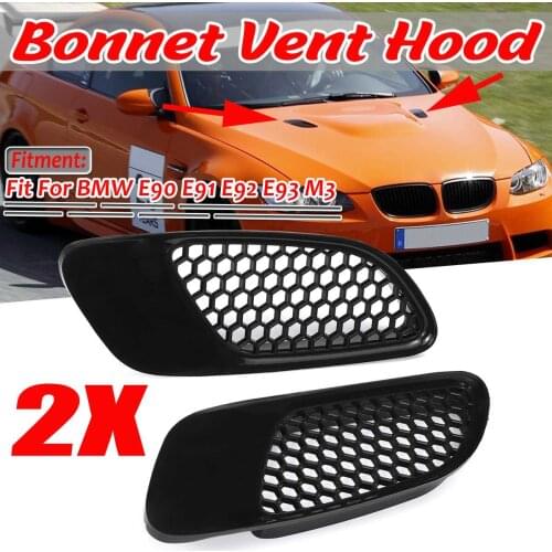 New 2x Car Front Air Scoop Bonnet Vent Hood Vent Louvers Cover For BMW E90 E91 E92 E93 M3 ABS Plastic Air Vent For Real M3 Model