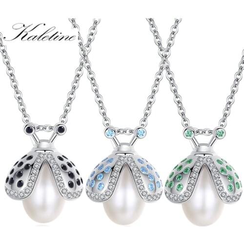 KALETINE Genuine Freshwater Pearl Pendants Bee Honeycomb 925 Sterling Silver Necklace For Women Wholesale Natural Pearl Jewelry