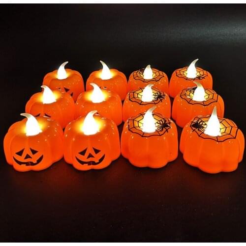 Halloween Candle Light LED Halloween Decorations for Home Indoor Pumpkin Skull Haunted House Decors Holiday Party Table Decors
