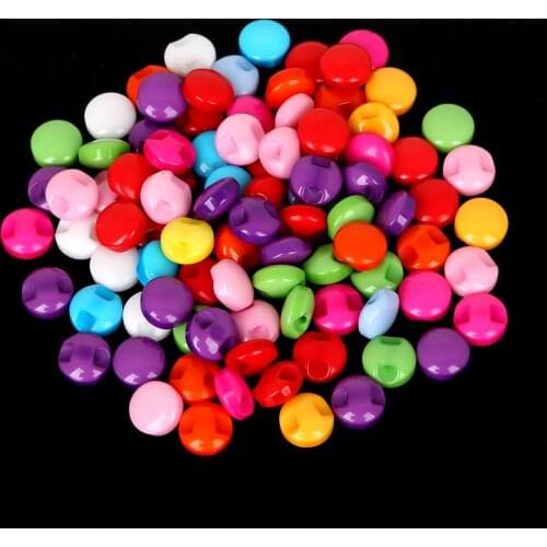 9mm 50pcs Decorative Button For Children Scrapbooking Accessories Sewing Random Colors Round Plastic Shank Buttons Clothes Craft