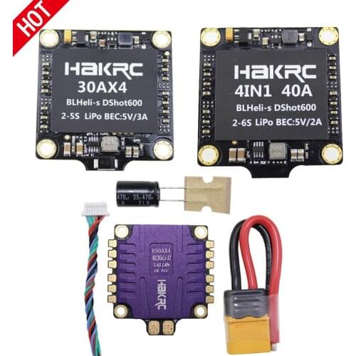 HAKRC 4x50A 30A 40A 4In1 50A 3-6S BLHeli_32 5V 3A BEC Dshot1200 Mini Size ESC for DIY Quadcopter FPV Racing Drone
