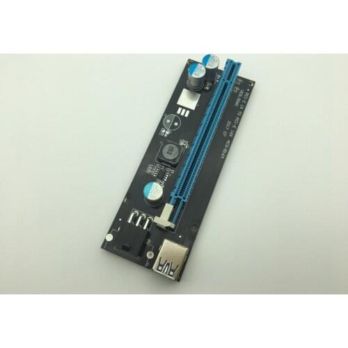 Riser VER006C Black PCI-E 1x to 16x PCI-E Riser Card 60cm USB 3.0 Cable SATA to 6Pin Power for BTC Bitcoin Mining Antminer Miner