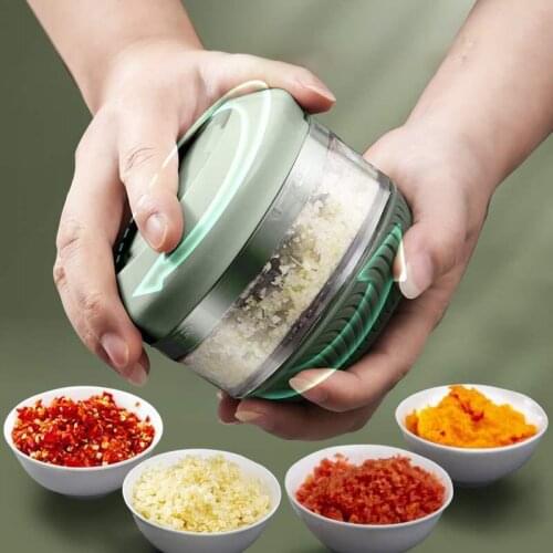 Mini Manual Garlic Chopper Crusher Multifunction Spin Food Grinder Mincer Shredder For Fruit Vegetable Kitchen Tool