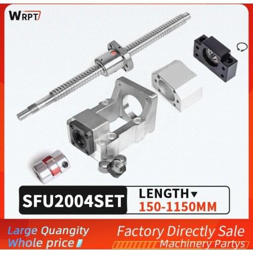 Ball screw SFU2004 + round hole nut + HM15-80 / 15-86 (cast aluminum) + BF15 + coupling XB30 * 40 + DSG20H, L = 200MM-1150MM