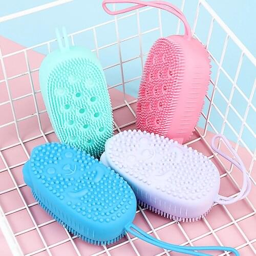 Silicone Bubble Bath Brush Shower Body Brush Double-sided Soft Cleaning Bubble Massage Scalp Backrubbing Clean Shower Brushes