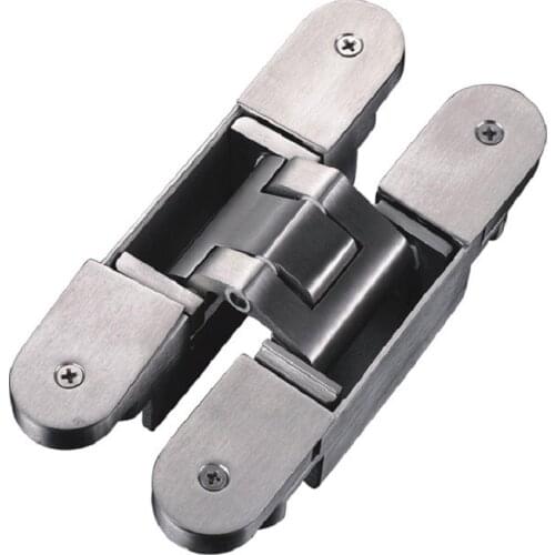 Load 300kg Heavy duty 304 stainless steel concealed mute hinge 3d invisible adjustable wooden gate hinges