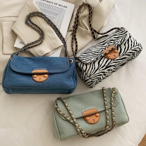 Messenger Bag Women 2021 Ladies Luxury Brand Crossbody Shoulder Handbags Designer Fashion Canvas Bags Zebra pattern Baguette Bad