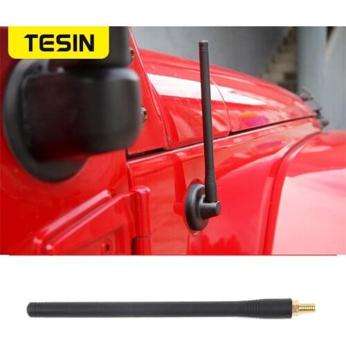 TESIN Car Aerial Antenna Mast For Jeep Wrangler JK 2007-2018 19CM AM FM Radio Antennas for Jeep Wrangler JL 2018+ Accessories