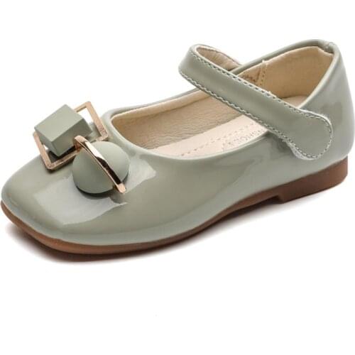 COZULLAA Kids Girls Non-slip Flat Shoes Children Spring Autumn Patent Leaather Hook & Loop Casual Shoes Size 21-30