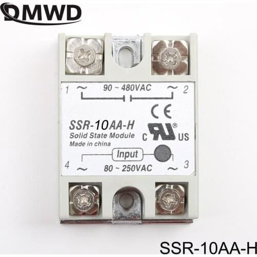 DMWD solid state relay SSR-10AA-H 10A actually 80-250V AC TO 90-480V AC SSR 10AA H relay solid state Resistance Regulator