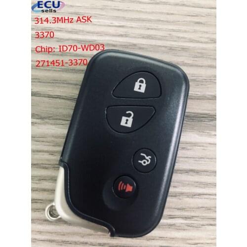 4B 314.3MHz ID70 PCB 3370 Smart Remote Key For Lexus CT200H ES350 GS350 GS450H GS460 IS250 IS350 IS-F LS460 LX570 HYQ14AAB