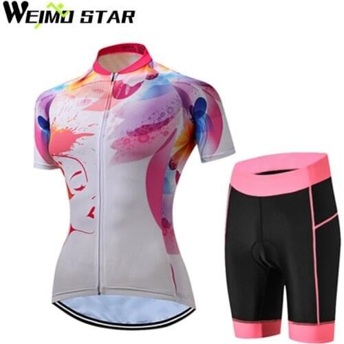 WEIMOSTAR Summer Women MTB Bike Cycling Clothing Breathable Mountain Bicycle Clothes Ropa Ciclismo Sets Cycling Jersey Shorts