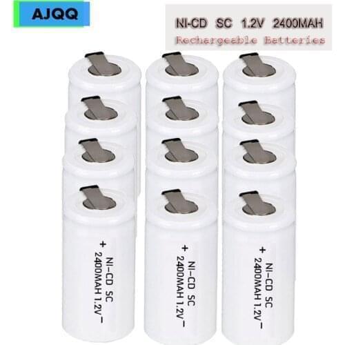 10/12/15pcs Nicd Sc 1.2v 2400mah Rechargeble Battery Nicd Screwdriver Battery For Electric Drills