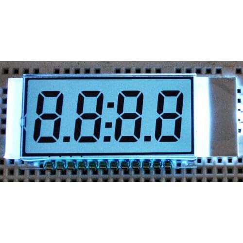 12PIN TN Positive 4-Digits Segment LCD Panel White Backlight 3V