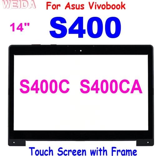 14" Touch For Asus Vivobook S400 S400C S400CA Touch Screen Digitizer Glass Panel with Frame JA-DA5343RA 5343R PFC-2 Laptop