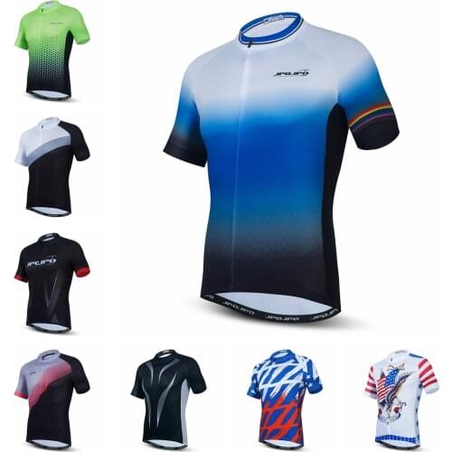 2021 Cycling Jersey Men Bike Mountain MTB Shirt Pocket Maillot Ciclismo Top Summer Road Bicycle Racing Clothing White Blue Red