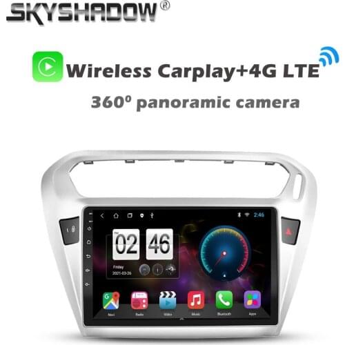360 Panoramic Camera 6GB+128GB Android 10.0 Car DVD Player GPS WIFI Bluetooth RDS Radio For Peugeot 301 Citroen Elysee 2014-2016