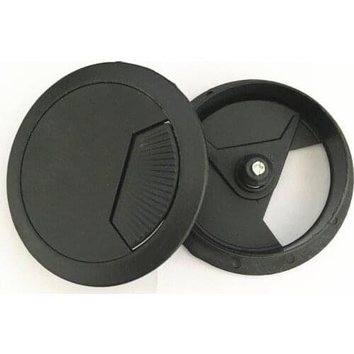 4pcs/lot Furniture Hardware Computer Desk Table Plastic Black Round Wire Hole Cover 60mm