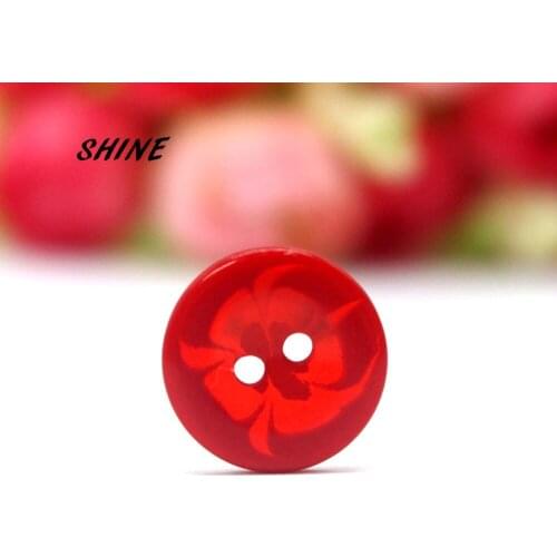 50 PCs Resin Sewing Buttons Scrapbooking Round Red 2 Holes 14mm Dia. Costura Botones bottoni botoes S1002