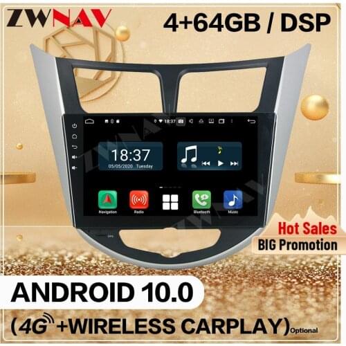 128GB Carplay 2 Din For HYUNDAI VERNA ACCENT SOLARIS 2011 2012 Android Screen Player Audio Radio GPS Navi Head Unit Auto Stereo