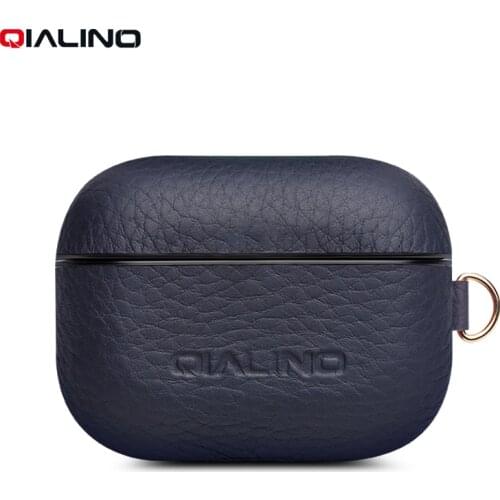 QIALINO Soft Genuine Leather Case for AirPods Pro Handmade Shockproof Cover Earphone Cover for Airpods 3