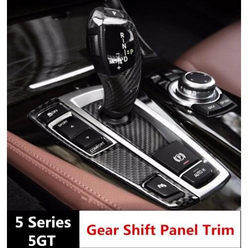 For BMW 5 series F10 5GT F07 2011-17 Carbon Fiber Center Console Gear Shift Panel Decoration Cover Trim LHD Car Styling Interior