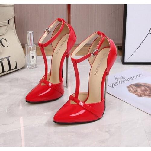 Women Sexy High 16cm heels Supply Nightclubs Plus Size high-heeled Shoes T-stage Catwalk Red Sexy Heels 35-46