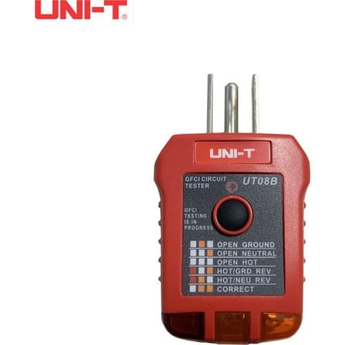 UNI-T UT08B GFCI Socket Voltage Tester 110V-125V Socket Tester Automatic Circuit Polarity Voltage Detector Break Finder
