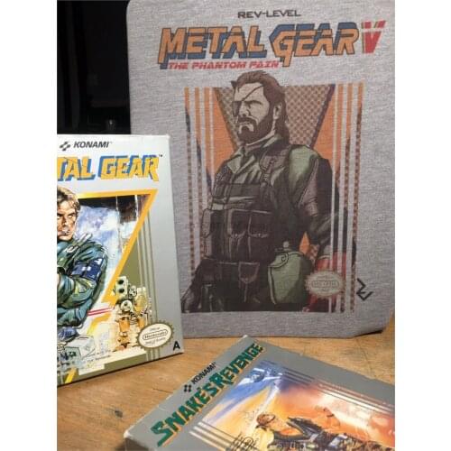 Metal Gear Solid V NES Cover T-Shirt 2017 Update - MGS 5 8bit Inspired by Kojima