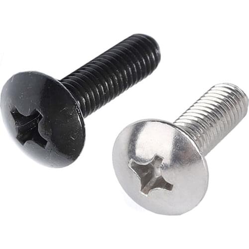 M2 M2.5 M3 M4 Phillips Cross Recessed Large Truss Head Machine Screw Metric Thread Mushroom Head Bolt 304 Stainless Steel
