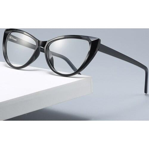 Elbru Fashion Cats eye Anti-blue Light Plain Glasses personality Creativity TR90 Electronic Screen Radiation Protection Glasses
