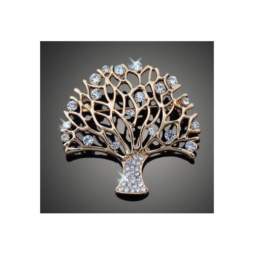 Fashion Jewelry Tree of Life Brooch Pin Party Wear Crystal Tropical Brooch Pin