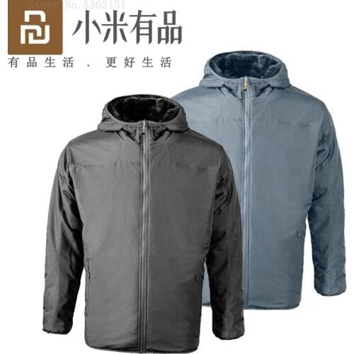 Youpin SKAH Men Plus Velvet Thick Warm jacket Double-sided Windproof Windbreak Parka Warm Winter Coat Male Hooded Anorak Jackets