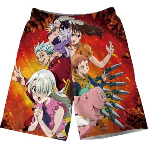 The Seven Deadly Sins Short Pants Meliodas Dragons Sin of Wrath Elizabeth Liones Ban Hawk Men Summer Casual Shorts Trouser